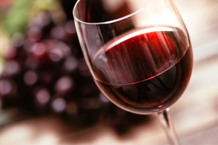 Glass of red wine