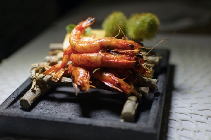 Grilled prawns