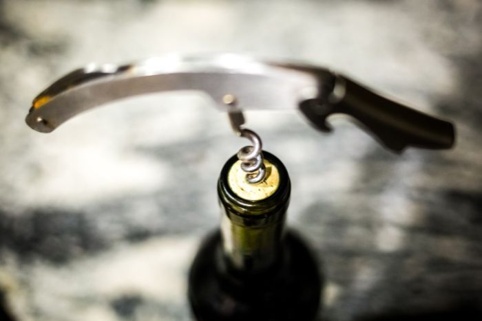 Opening bottle wine