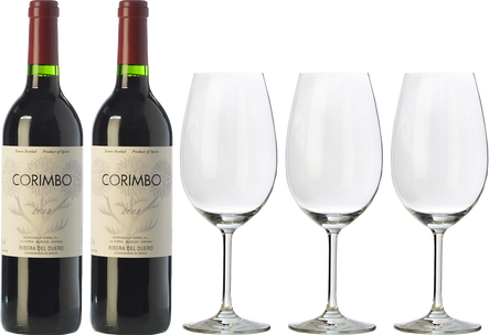 2 Corimbo 2014 + 3 FREE wine glasses