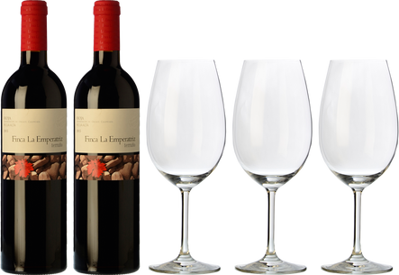 2 La Emperatriz Terruño + 3 FREE wine glasses