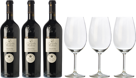 3 Carmelo Rodero Reserva + 3 FREE wine glasses