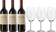 3 Roda  + 3 FREE wine glasses